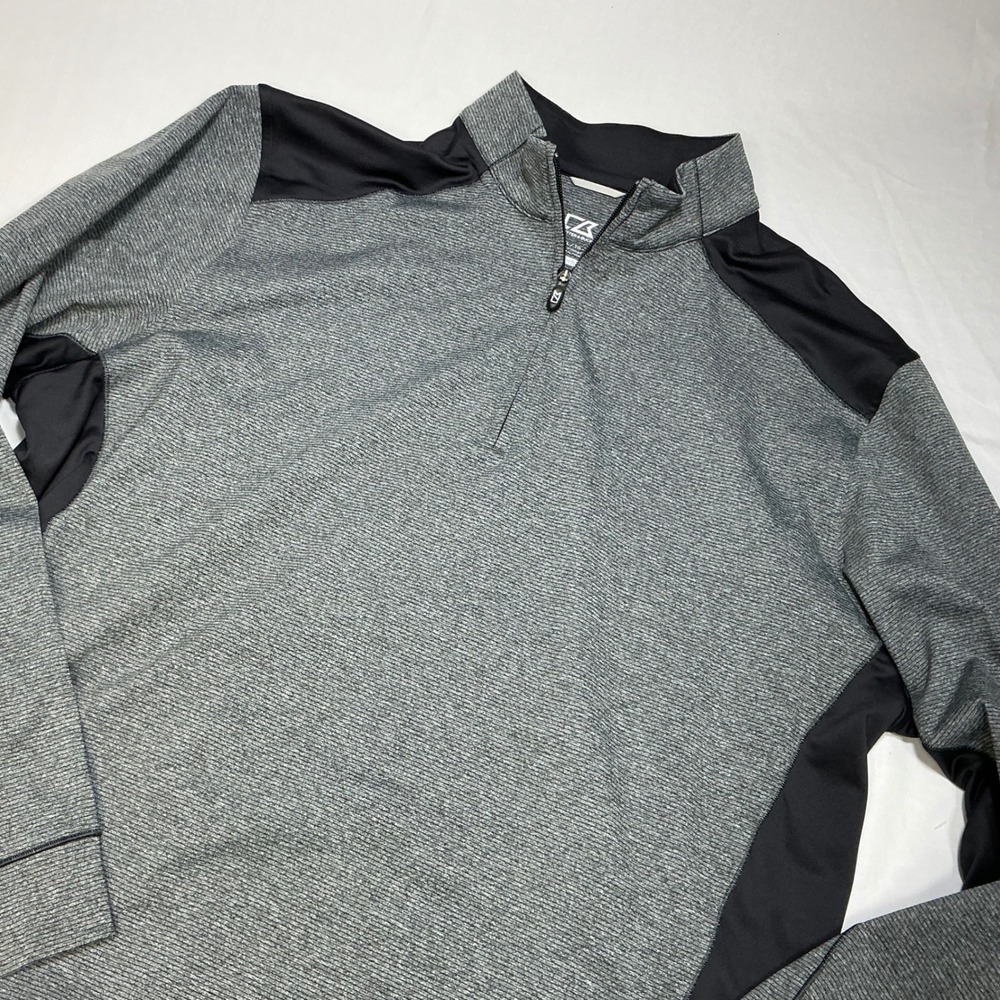 Cutter & Buck Half Zip Pullover Athletic Gray Black XL - Picture 6 of 7